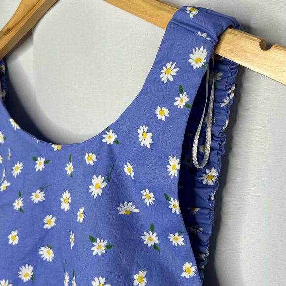 Zara daisy printed blue crop tank top womens size medium - Picture 7 of 7